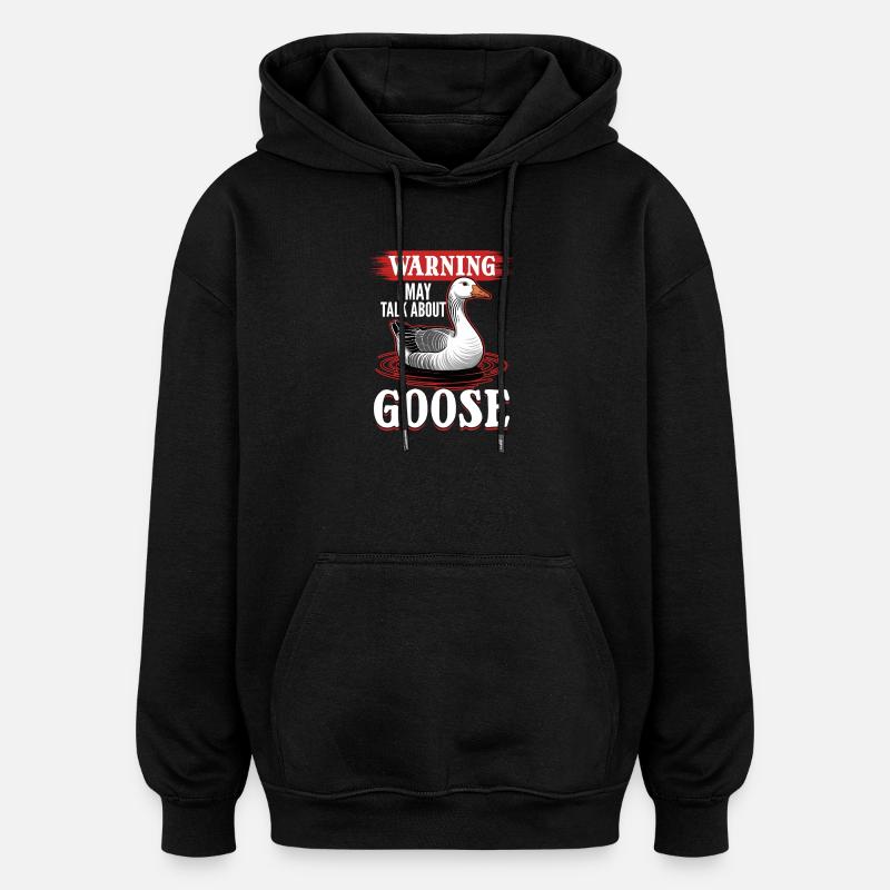 Drôle d’oiseau oie - Sweat à capuche oversize unisexe - noir