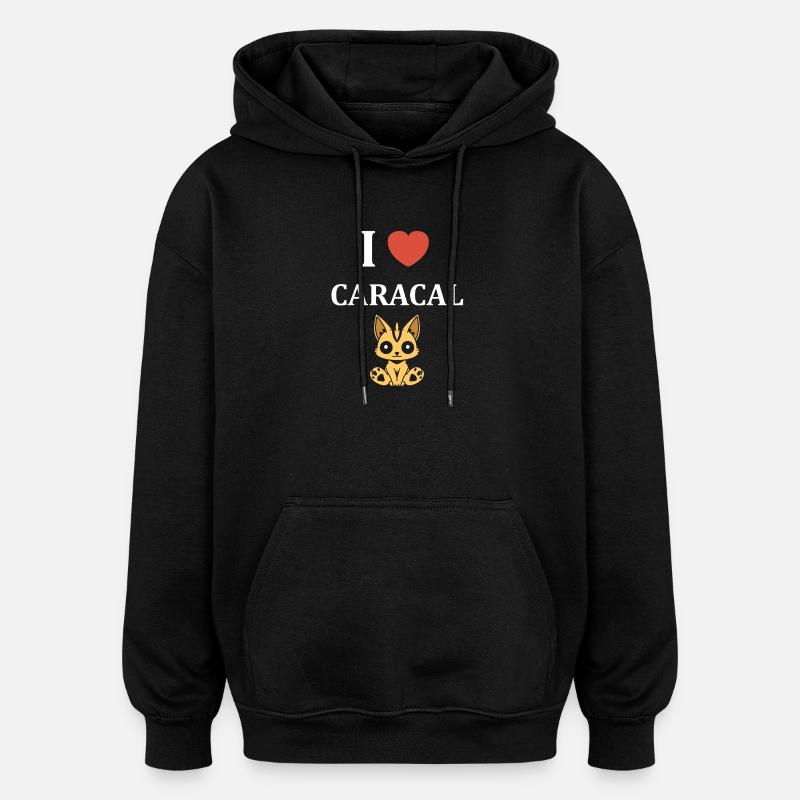 Ich liebe den Caracal - Oversized Unisex Hoodie - Schwarz