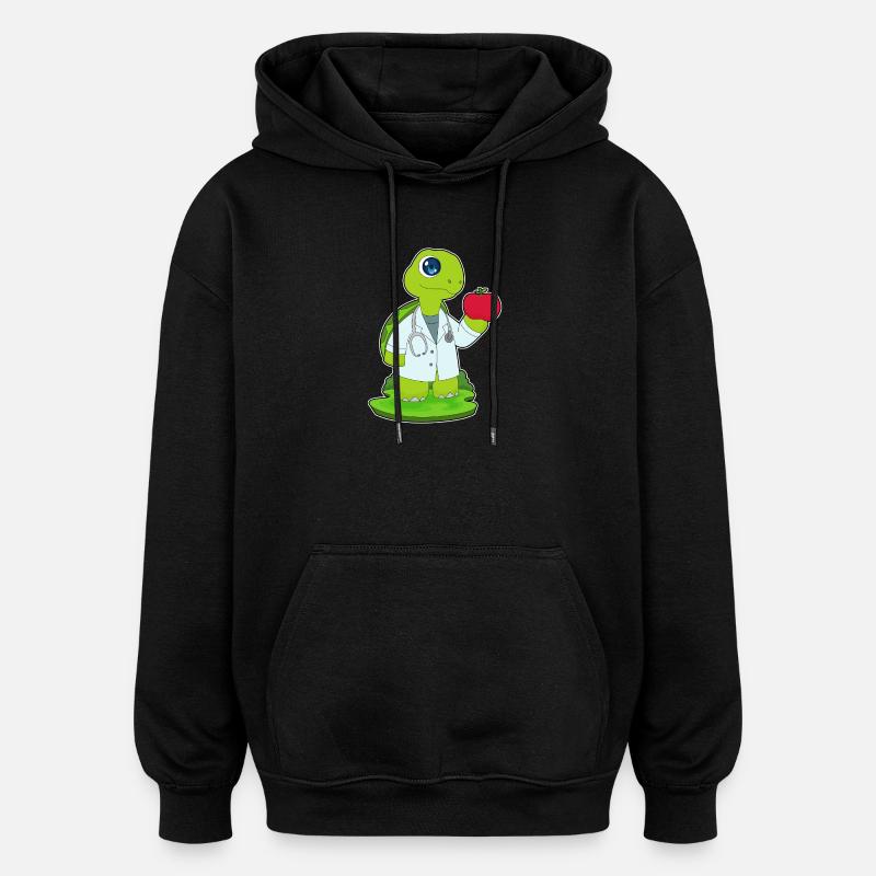 Stéthoscope Turtle Doctor - Sweat à capuche oversize unisexe - noir