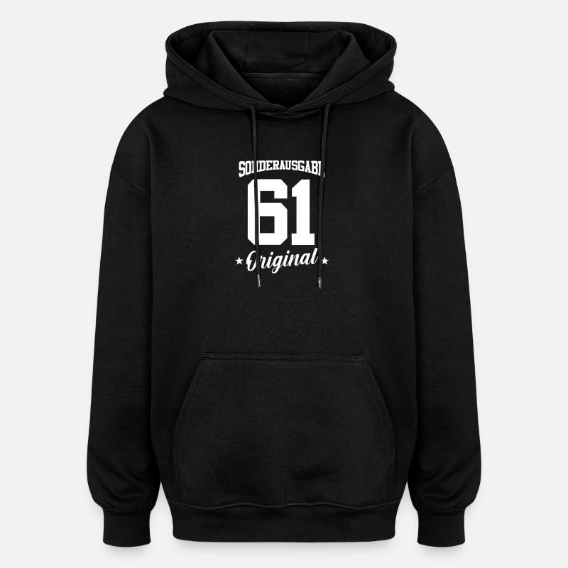 61 Anniversaire - Sweat à capuche oversize unisexe - noir