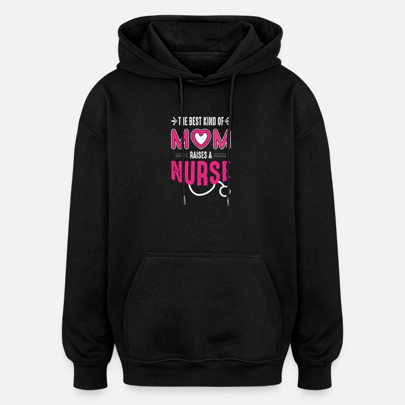 Drôle d’infirmière Cadeaux Tenues d’allaitement - Sweat à capuche oversize unisexe - noir
