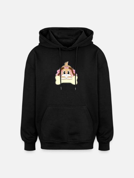 Dog Bridal Veil Wedding - Oversized Unisex Hoodie - black