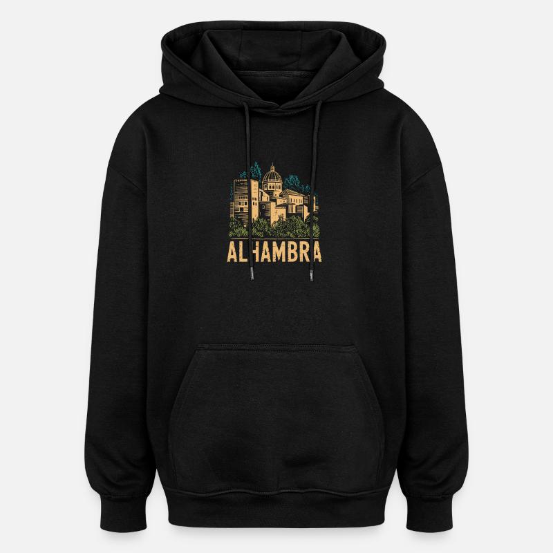 Alhambra - Sweat à capuche oversize unisexe - noir