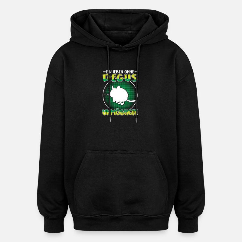 La vie sans octodon Octodonnon commun - Sweat à capuche oversize unisexe - noir