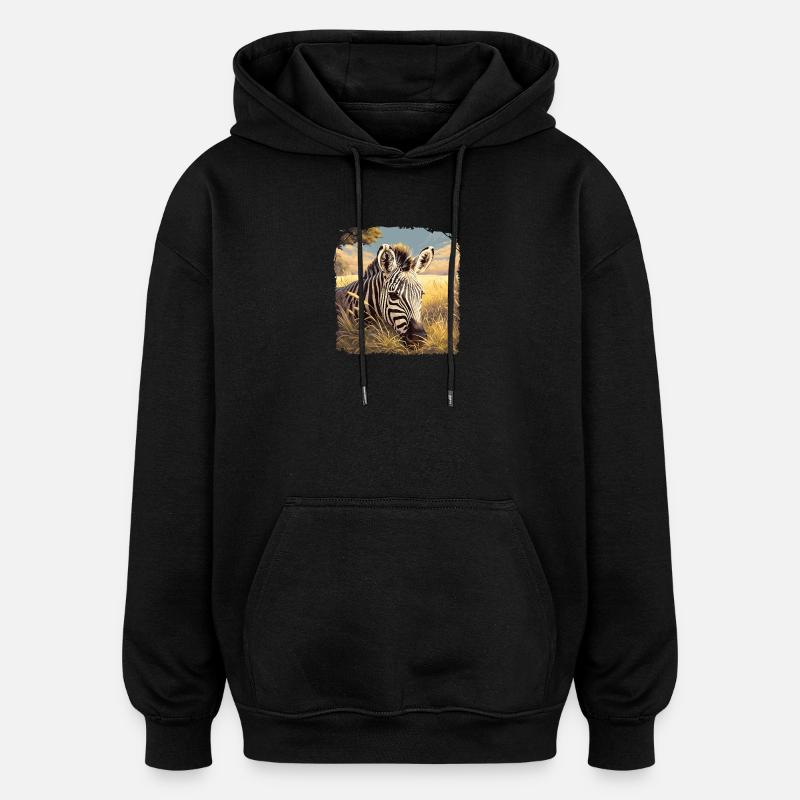 Zèbres Zèbre - Sweat à capuche oversize unisexe - noir