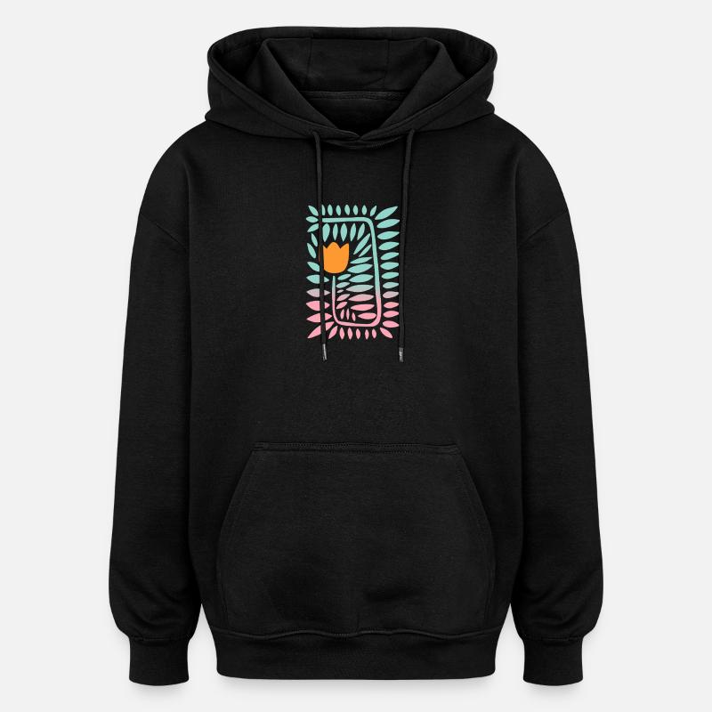 Gradient tulip - türkis - Oversized Unisex Hoodie - Schwarz
