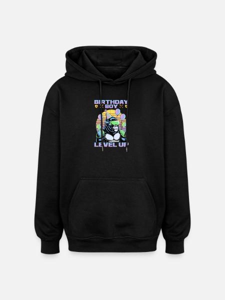Birthday Gamer VR - Oversized Unisex Hoodie - Schwarz