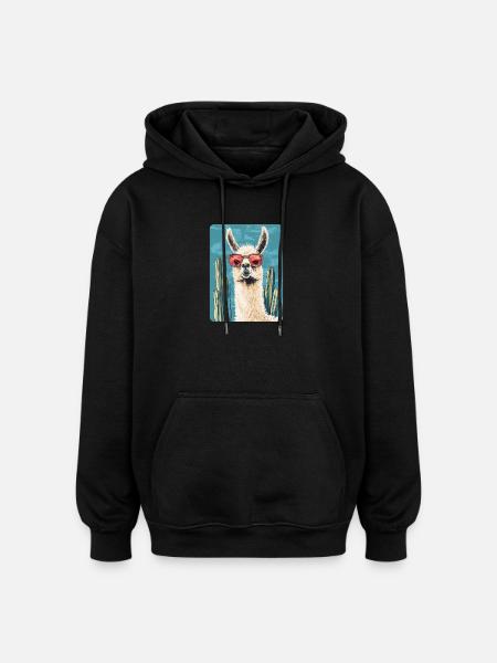 lama - Oversized Unisex Hoodie - black