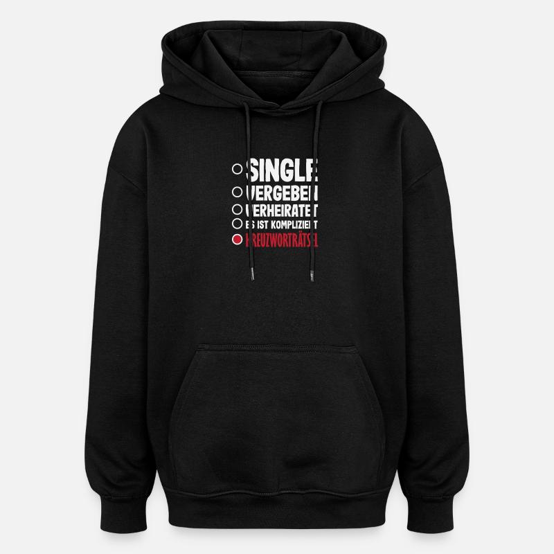 Mots croisés Humour - Sweat à capuche oversize unisexe - noir