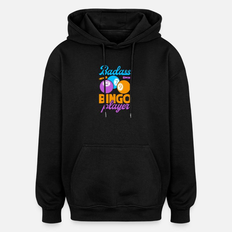 Jeu de bingo Badass Player Bingo - Sweat à capuche oversize unisexe - noir