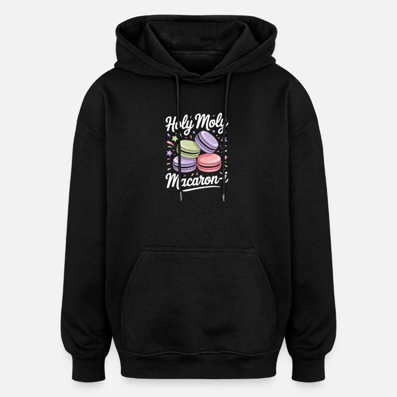Macaron Desserts Français - Sweat à capuche oversize unisexe - noir