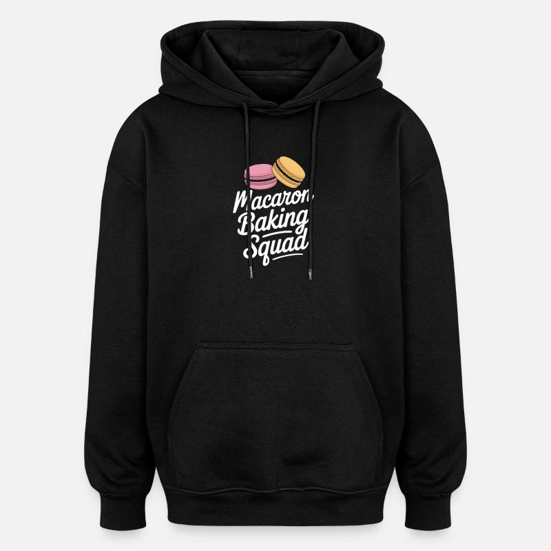 Macaron Desserts Français - Sweat à capuche oversize unisexe - noir