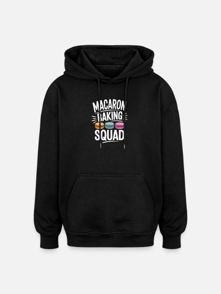 Macaron French Desserts - Oversized Unisex Hoodie - black