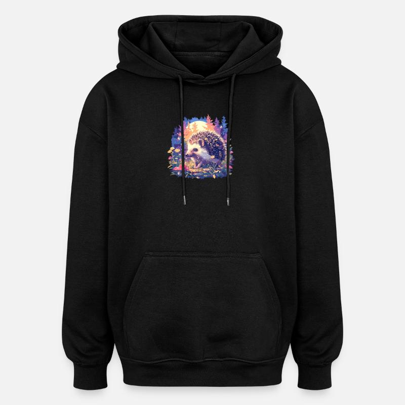 Igel - Oversized Unisex Hoodie - Schwarz