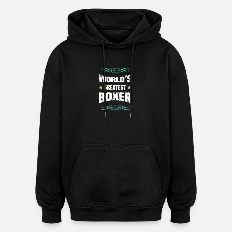 World's Greatest Boxer - Oversized Unisex Hoodie - black