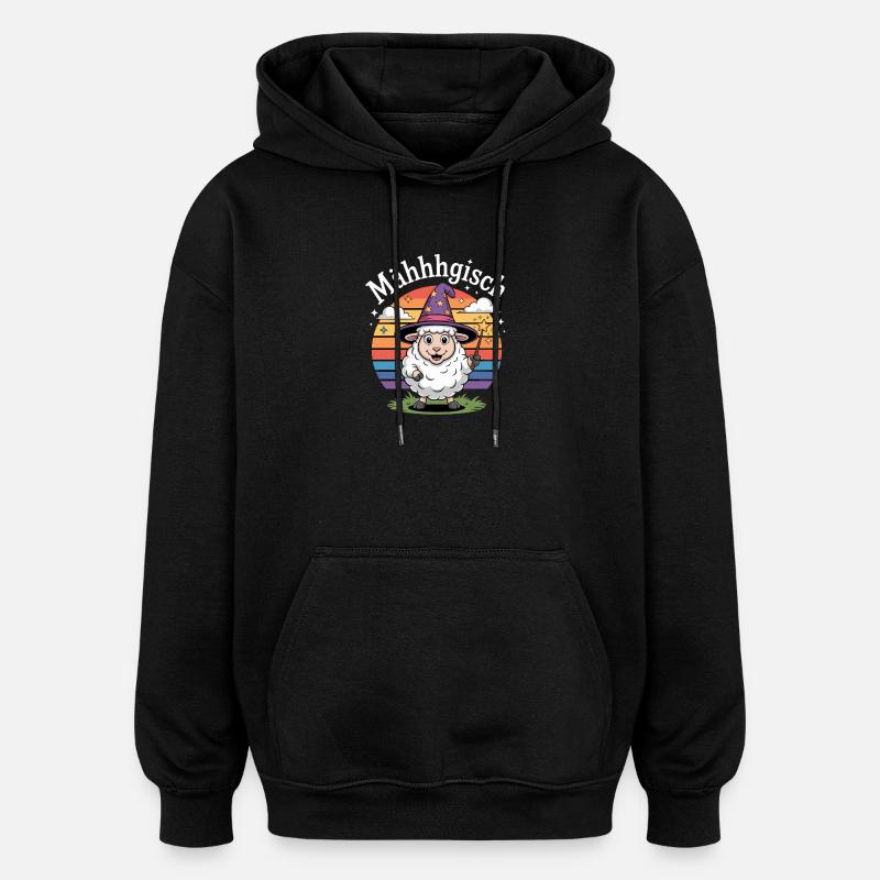 Mähhhgisch Schaf Zauberer Regenbogen - Oversized Unisex Hoodie - Schwarz