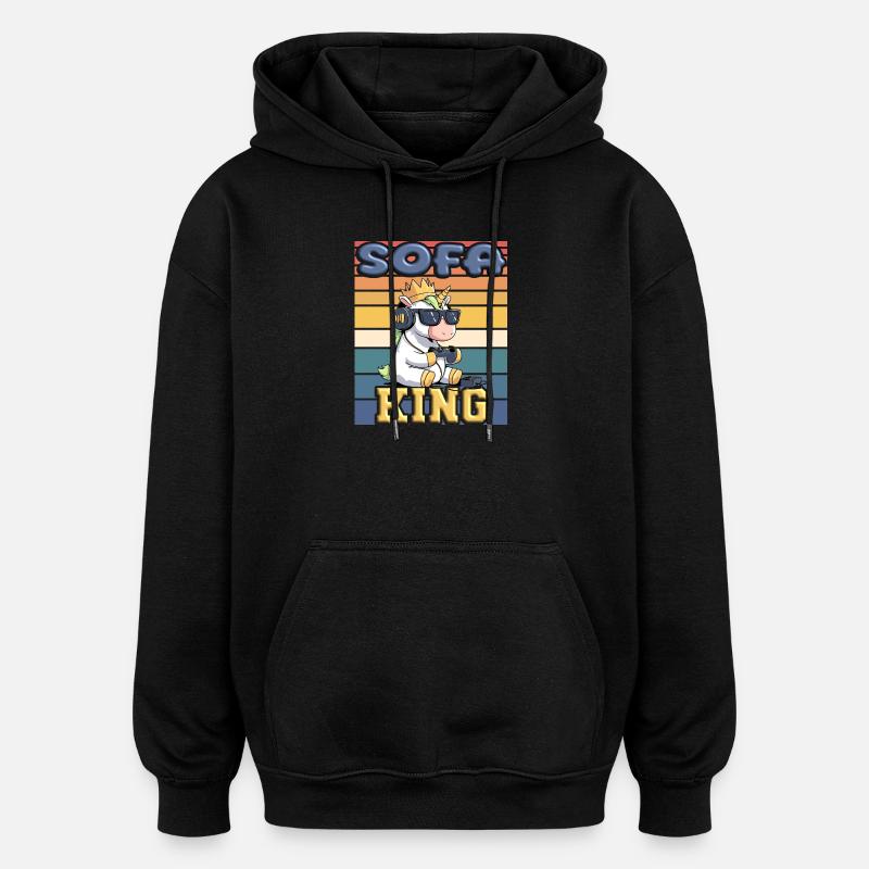 Sofa King Einhorn - Oversized Unisex Hoodie - Schwarz