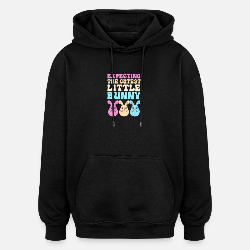 Gender Reveal Pâques Future maman - Sweat à capuche oversize unisexe - noir