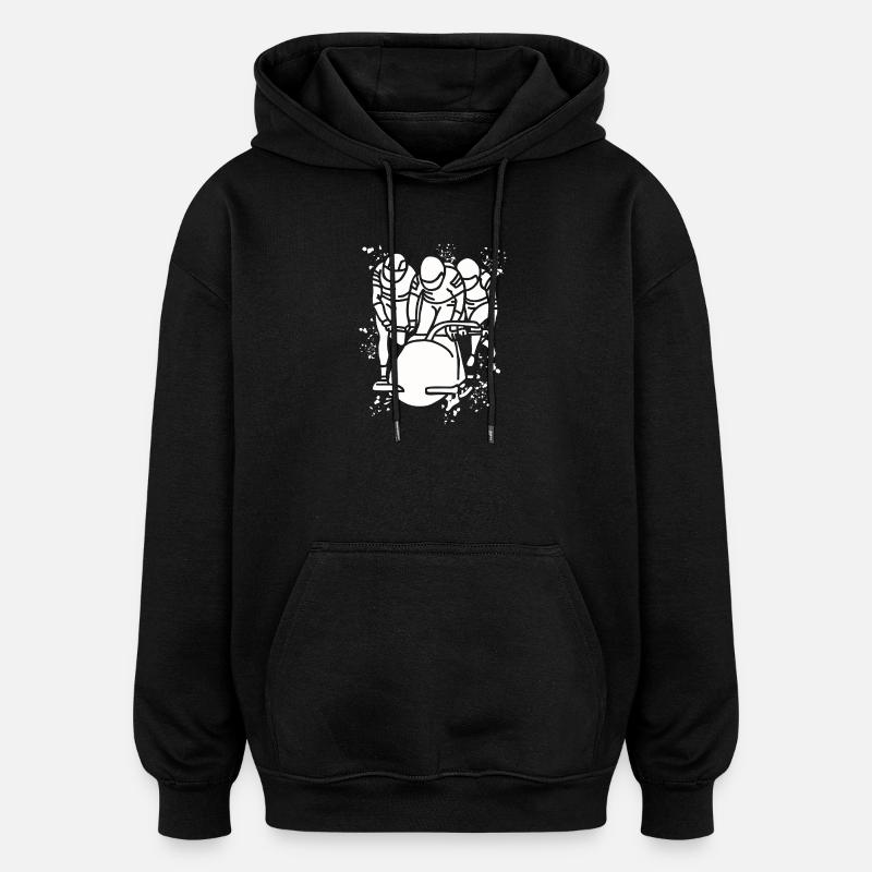 Bobfahrer Bobschlitten Viererbob - Oversized Unisex Hoodie - Schwarz