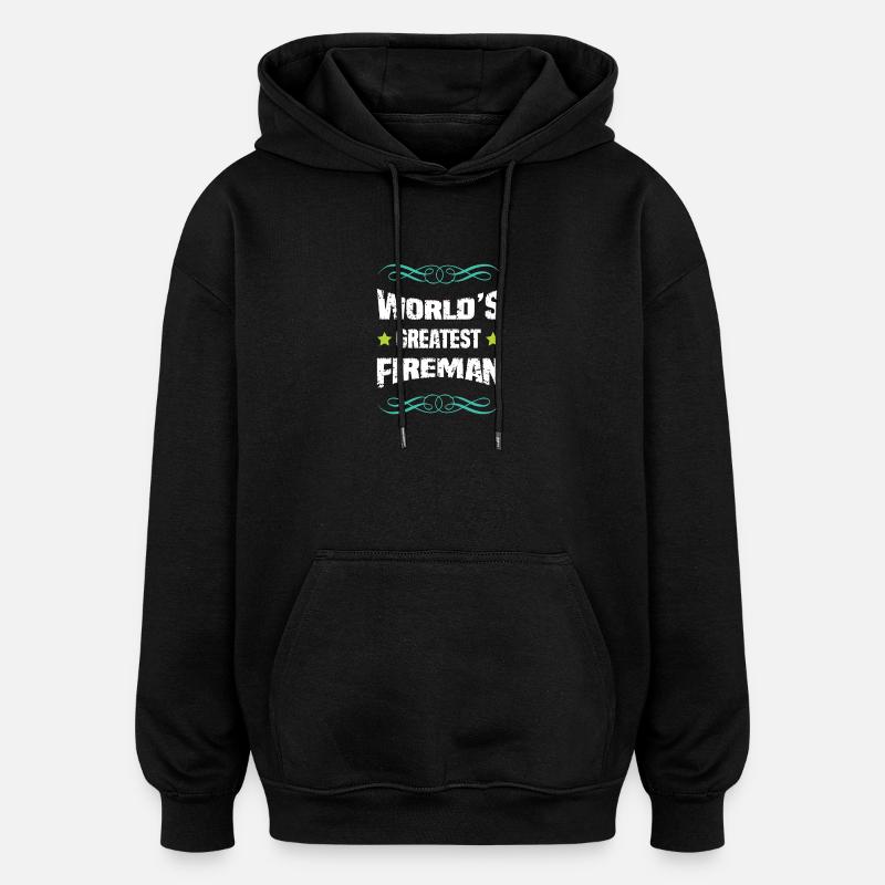 Le meilleur pompier du monde - Sweat à capuche oversize unisexe - noir