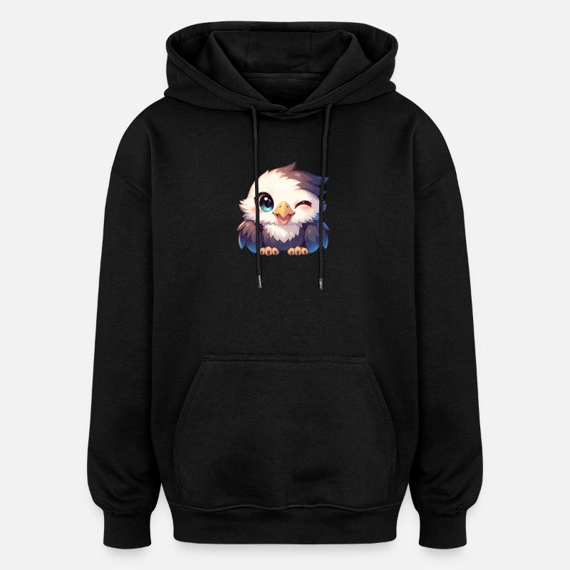 Adler - Oversized Unisex Hoodie - Schwarz