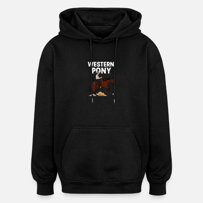 Cavalier de poney western - Sweat à capuche oversize unisexe - noir