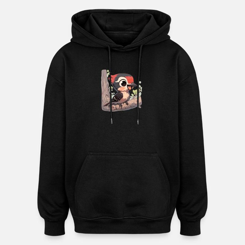 Pic Pic - Sweat à capuche oversize unisexe - noir