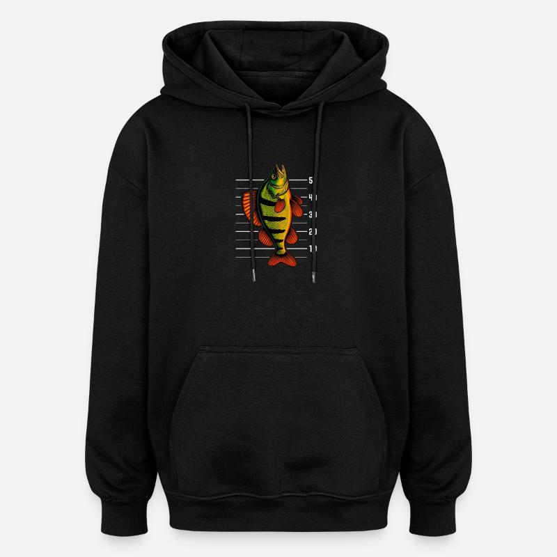 Perch Perch Perch Perch Bait - Oversized Unisex Hoodie - black