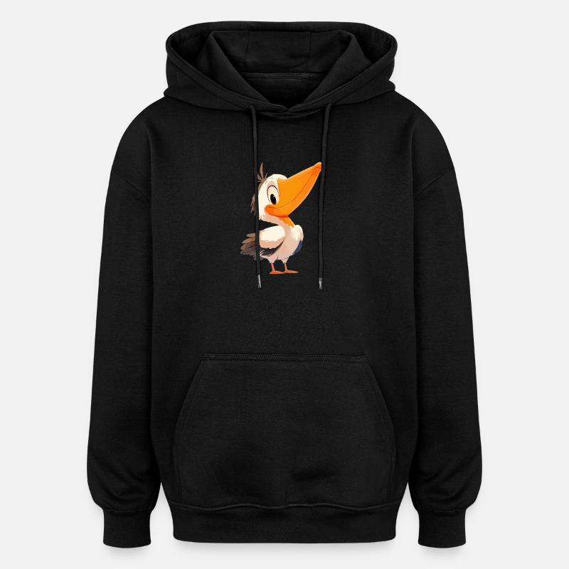 Pélicans Pélican - Sweat à capuche oversize unisexe - noir