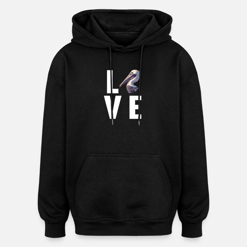 Pélicans Pélican - Sweat à capuche oversize unisexe - noir