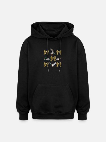 Ducks Camo Bows Waterfowl Hunting Style - Oversized Unisex Hoodie - black
