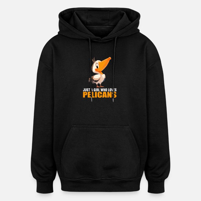 Pelikane Pelikan - Oversized Unisex Hoodie - Schwarz