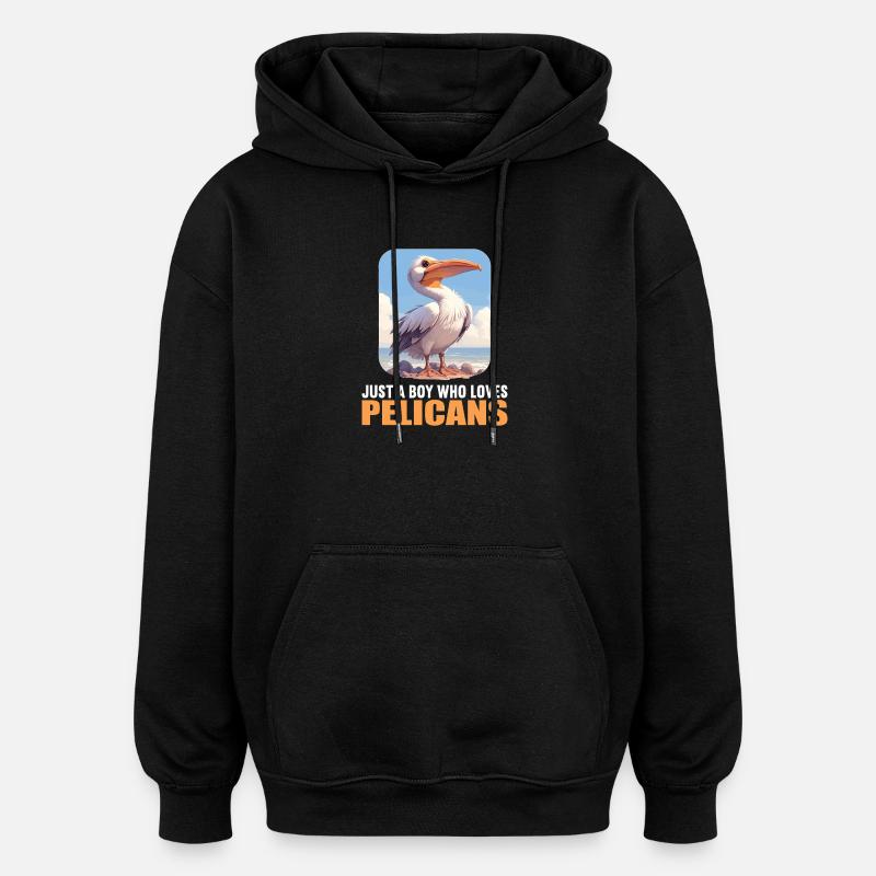 Pélicans Pélican - Sweat à capuche oversize unisexe - noir