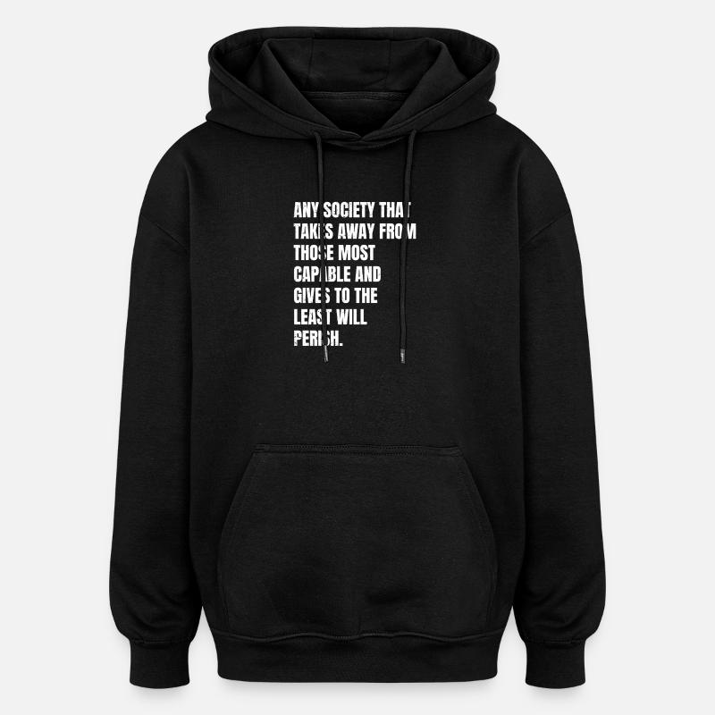 toute société qui prive ces - Sweat à capuche oversize unisexe - noir