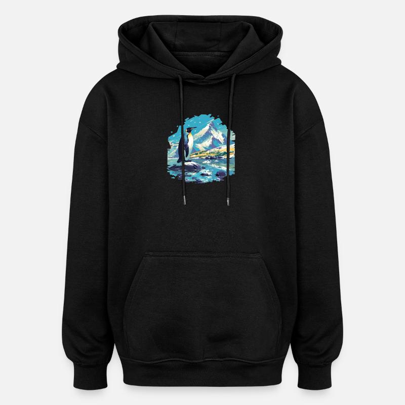 Pingouins Pingouin - Sweat à capuche oversize unisexe - noir