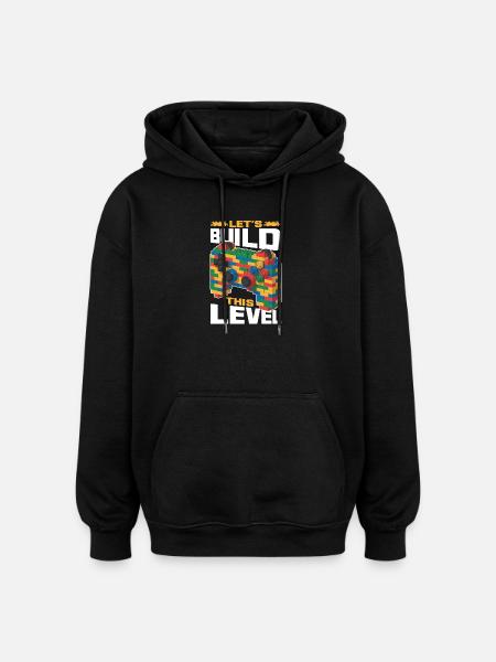 Building Blocks Gamer Gaming Brick Builder - Oversized Unisex Hoodie - Schwarz