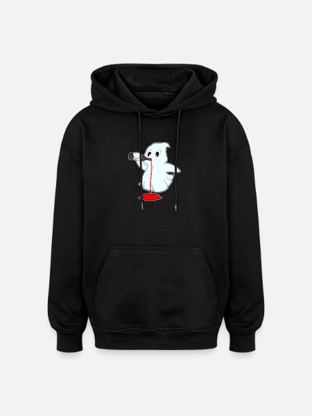 Geist Flasche Rotwein - Oversized Unisex Hoodie - Schwarz