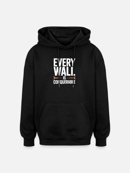 Klettern Bergsteigen Karabiner Bouldern - Oversized Unisex Hoodie - Schwarz