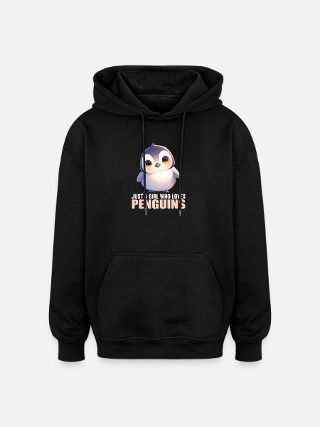 Pingouins Pingouin - Sweat à capuche oversize unisexe - noir