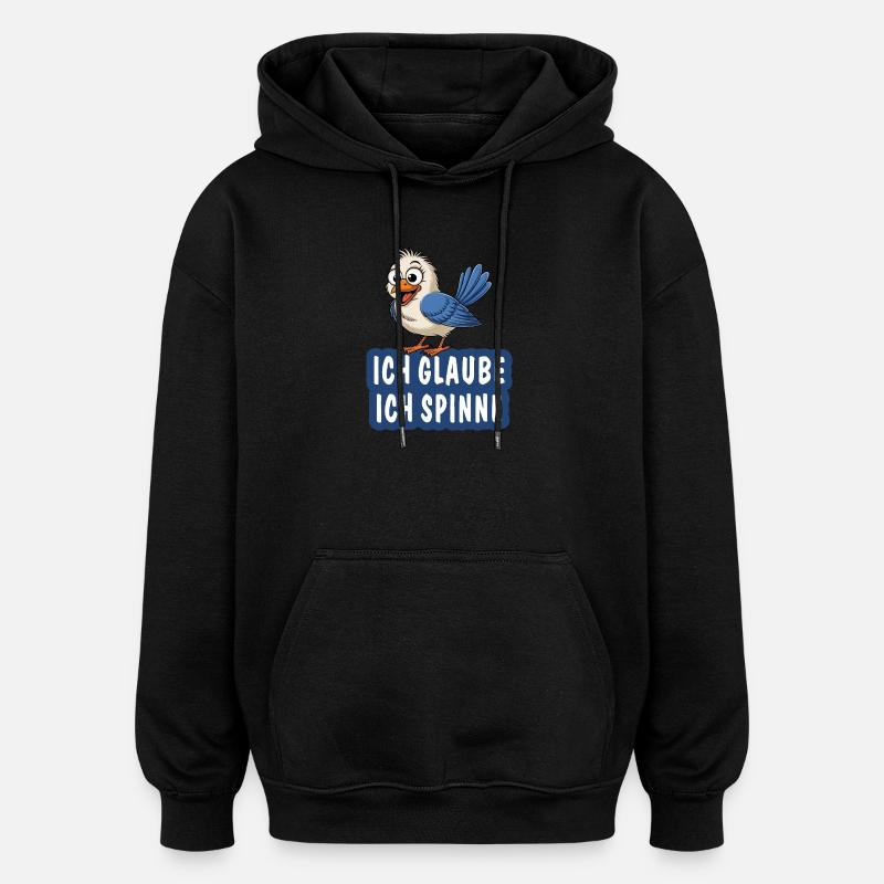 JE PENSE QUE JE SUIS FOU - Sweat à capuche oversize unisexe - noir
