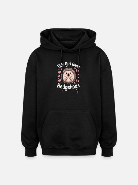 Igel Spruch Lustiges Igel Geschenk - Oversized Unisex Hoodie - Schwarz