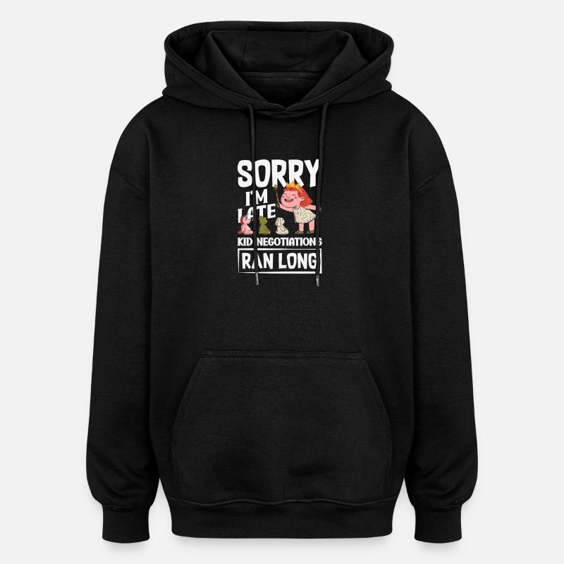 Désolé, je suis en retard. - Sweat à capuche oversize unisexe - noir