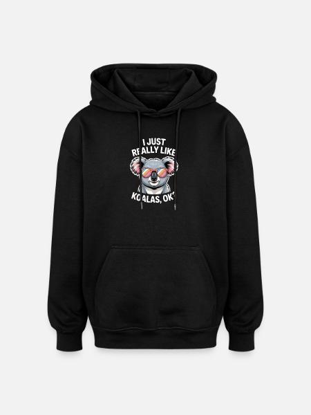 Koala Saying Koalas Funny Koala Gift - Oversized Unisex Hoodie - black