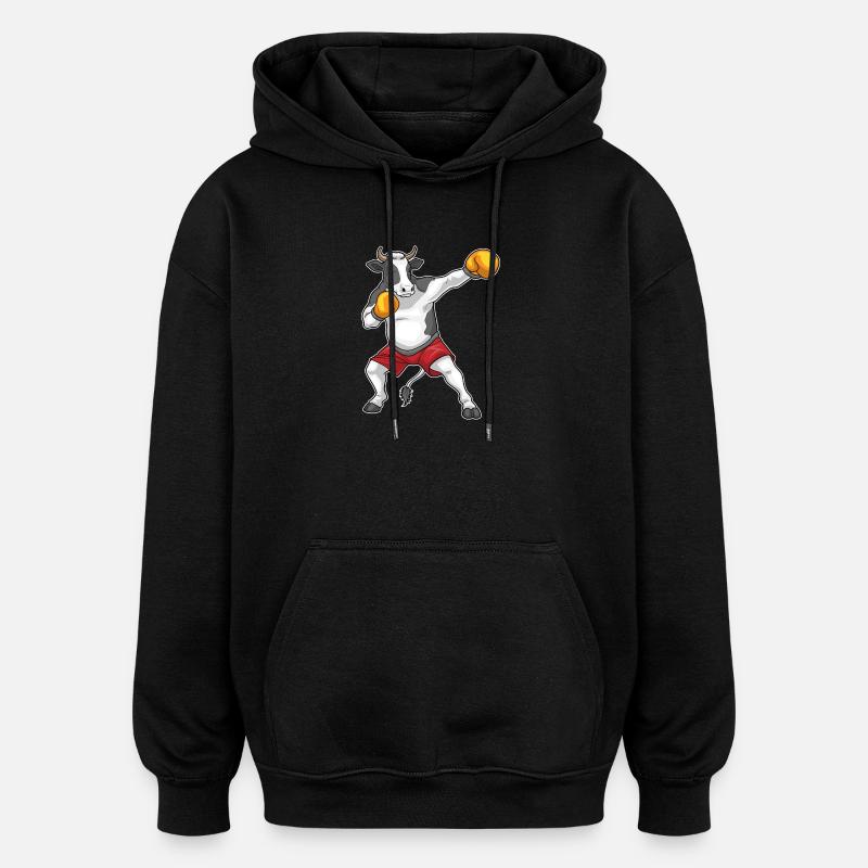 Kuh Boxer Boxhandschuhe Boxen - Oversized Unisex Hoodie - Schwarz
