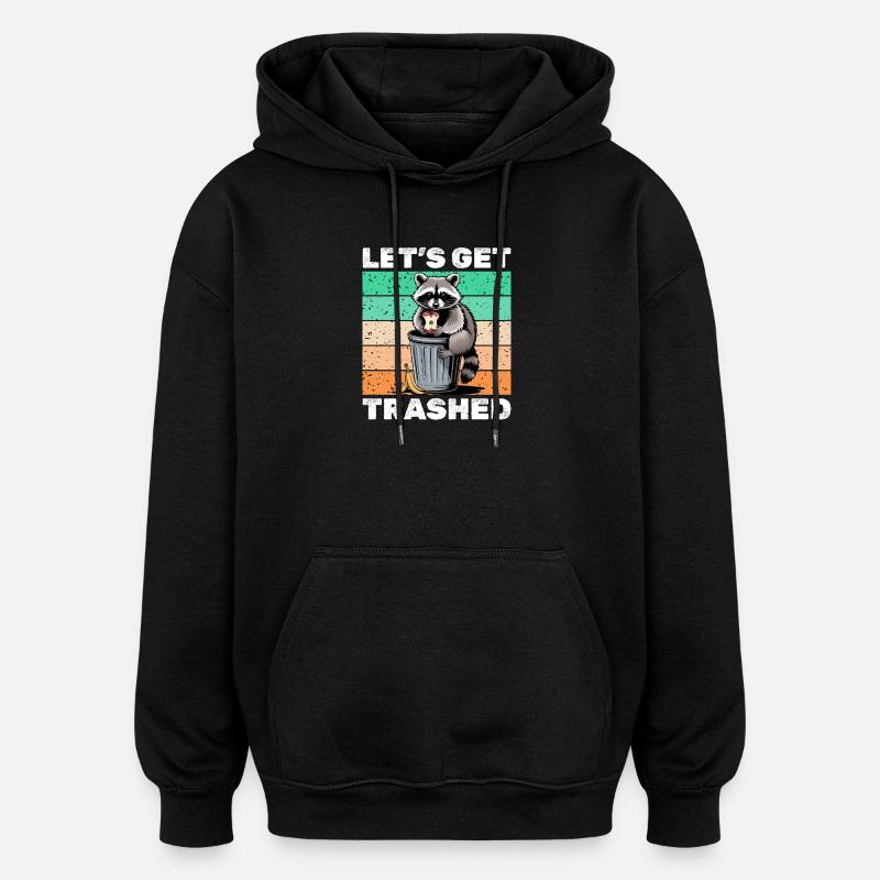 Drôle de raton laveur - Sweat à capuche oversize unisexe - noir