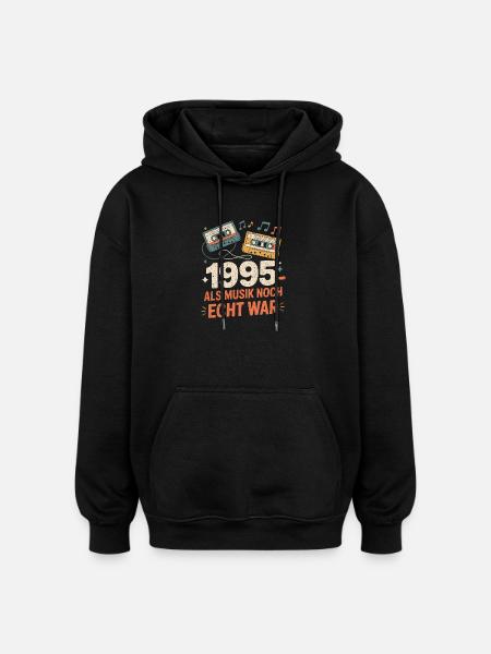 1995 Als Musik Noch Echt War - Oversized Unisex Hoodie - Schwarz