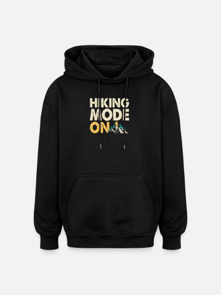Hiking Hiker Mountaineer Gift - Oversized Unisex Hoodie - black