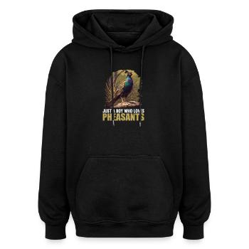 Fasane Fasan - Oversized Unisex Hoodie - Schwarz - Vorne - Noah (186cm)