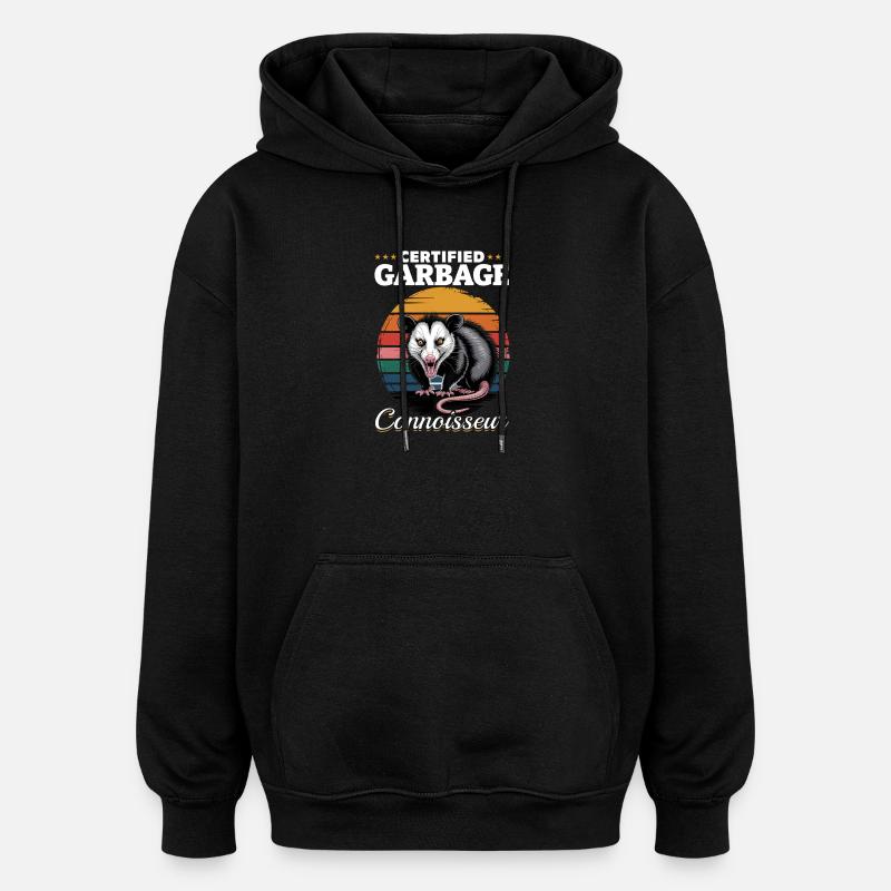 Drôle d’opossum - Sweat à capuche oversize unisexe - noir