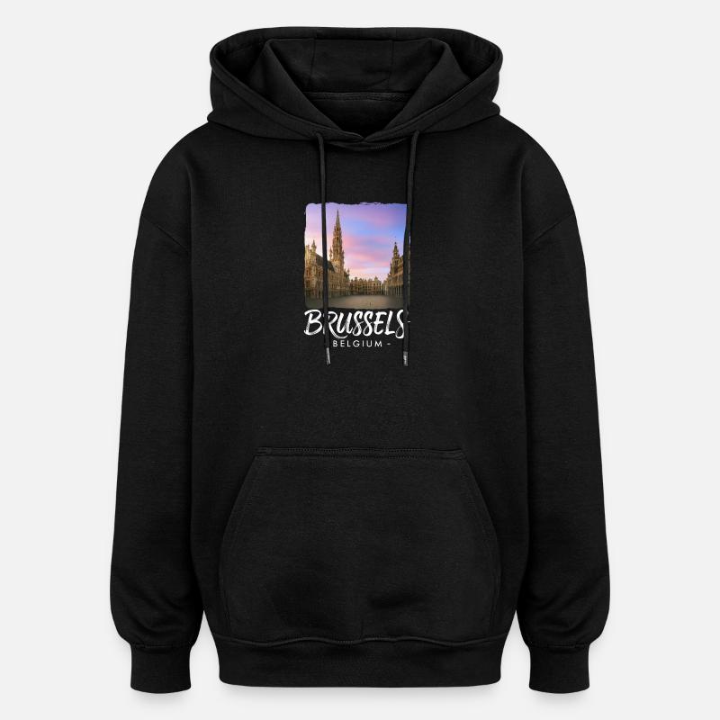 Brüssel Belgien - Oversized Unisex Hoodie - Schwarz